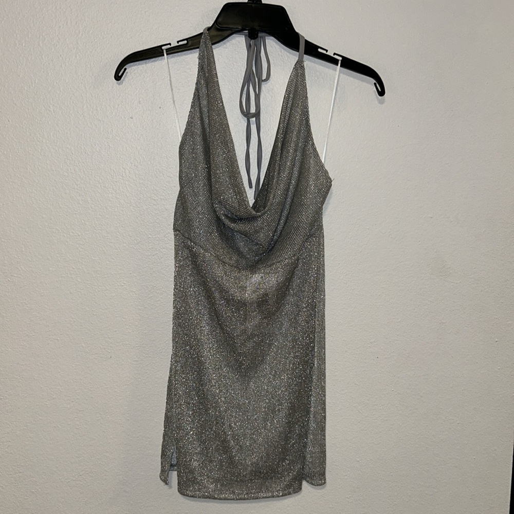 Silver glittery dress from 12th Tribe! Great for festivals! - Picture 3 of 4